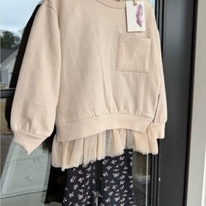 Jessica Simpson Cream and Black Kids Matching Set